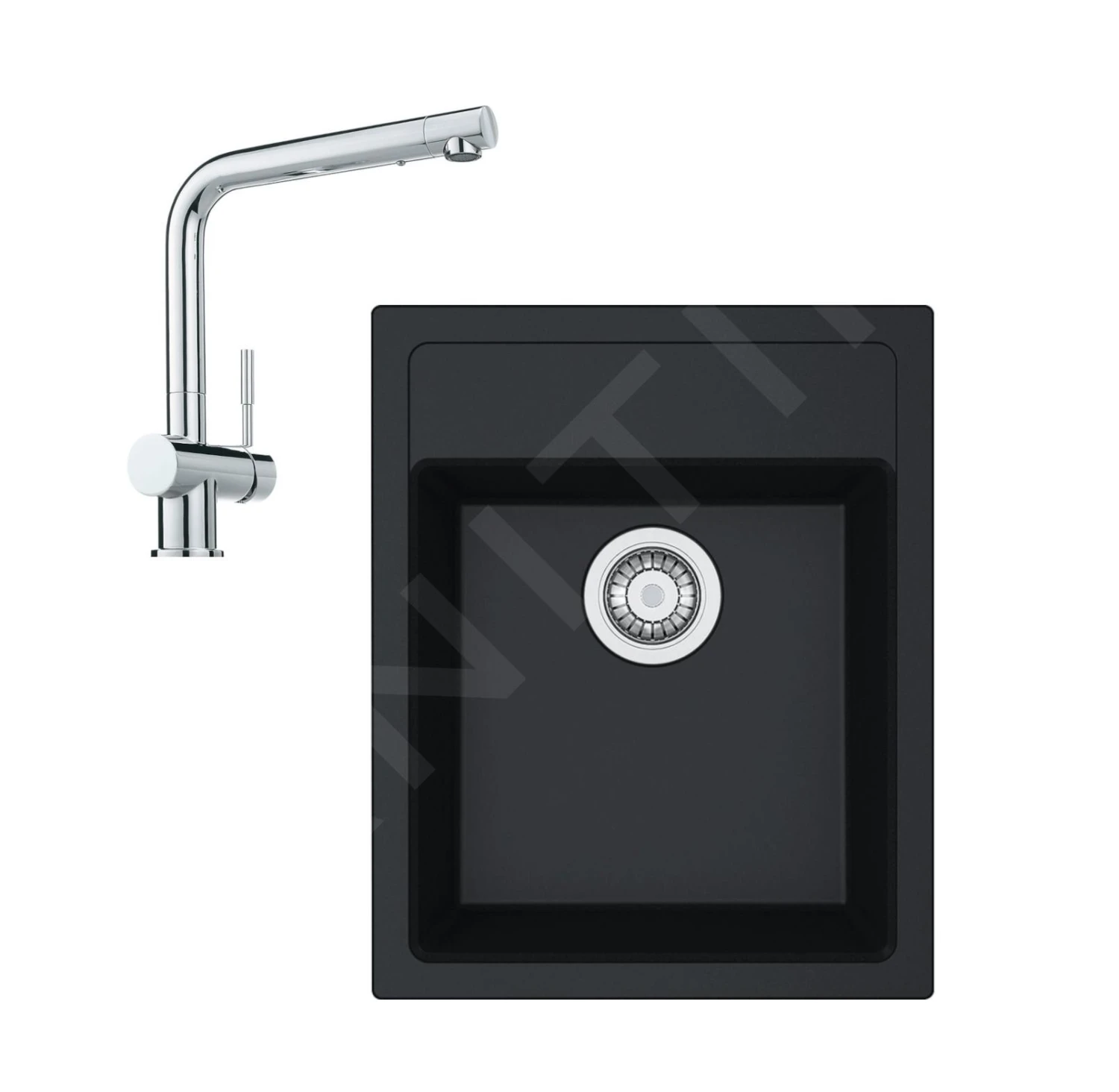 Franke Colonnes - Ensemble De Cuisine T50, évier En Tectonite SID 610-40 Et Mitigeur Samoa, Noir / Chrome 114.0508.358 3 Franke Colonnes - Ensemble De Cuisine T50, évier En Tectonite SID 610-40 Et Mitigeur Samoa, Noir / Chrome 114.0508.358