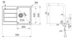 Franke Colonnes - Ensemble T82, évier En Tectonite S2D 611-78 Et Robinetterie FN 0147.031, Noir/chrome 143.0618.715 -Franke 0b5d5917ba09f44aced51a80