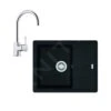Franke Colonnes - Ensemble De Cuisine G54, évier En Fragranit BFG 611-62 Et Mitigeur FC 650.031, Noir Mat / Chrome 114.0675.659