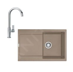 Franke Colonnes - Ensemble De Cuisine G167, évier En Fragranit MRG 611 Et Mitigeur FP 0408.031, Cachemire / Chrome 114.0587.939