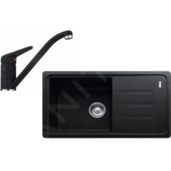 Franke Colonnes - Set De Cuisine G121, évier En Fragranit BSG 611-78/39, Onyx + Robinet FC 9541.071, Chrome/onyx 114.0441.170