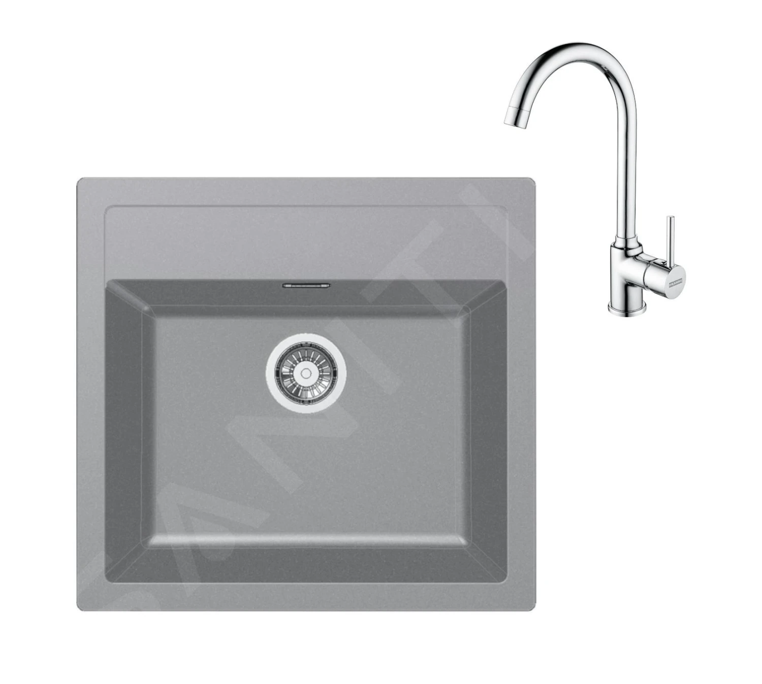 Franke Colonnes - Ensemble De Cuisine T102, évier En Tectonite SID 610 Et Mitigeur FP 9000.031, Gris / Chrome 143.0675.721 2 Franke Colonnes - Ensemble De Cuisine T102, évier En Tectonite SID 610 Et Mitigeur FP 9000.031, Gris / Chrome 143.0675.721