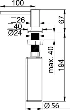 Franke Centinox - Distributeur De Savon, Pour Trou De 25-36mm, 250 Ml, Inox 119.0176.059 -Franke 3d8f210fe4599f3acaf2afbc