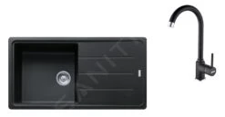 Franke Colonnes - Ensemble G174, évier En Fragranit BFG 611 Et Robinetterie FP 9000.071, Onyx/onyx 114.0619.594