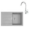 Franke Colonnes - Ensemble De Cuisine T104, évier En Tectonite S2D 611-78 Et Mitigeur FP 9000.031, Gris / Chrome 143.0675.727 -Franke 40dcc3c53824acac64ef21d1