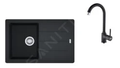 Franke Colonnes - Ensemble G173, évier En Fragranit BFG 611-78 Et Robinetterie FP 9000.071, Onyx/onyx 114.0619.586