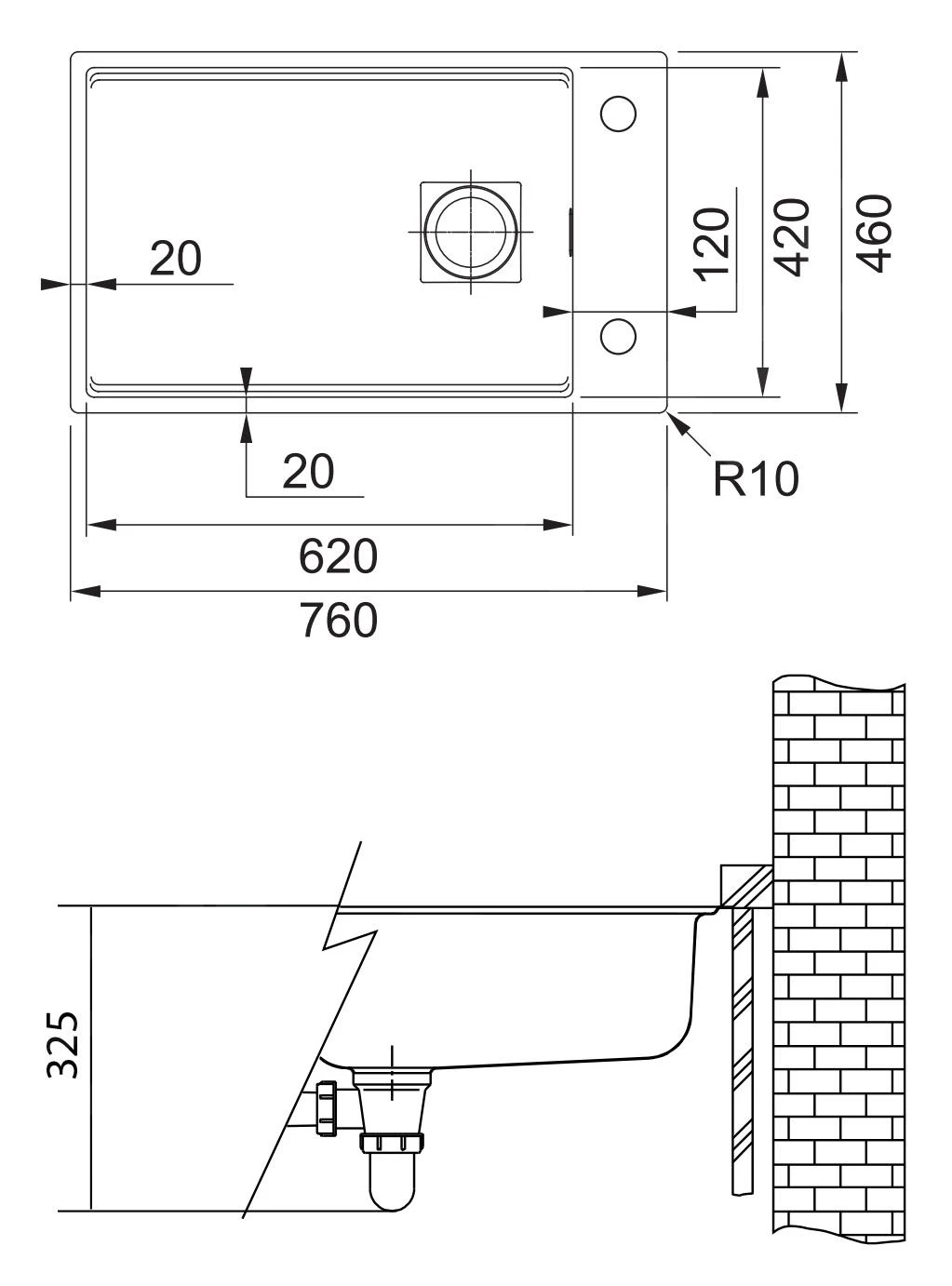 Franke Kubus 2 - Évier En Fragranit KNG 110-62, 760x460 Mm, Blanc Artic 125.0512.517 4 Franke Kubus 2 - Évier En Fragranit KNG 110-62, 760x460 Mm, Blanc Artic 125.0512.517 – Image 2