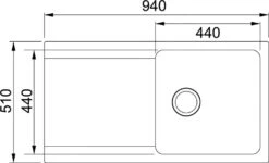 Franke Orion - Évier En Tectonite OID 611, 940x510 Mm, Gris 114.0442.824 -Franke 66008d0a555c06ac8cb2c7a9