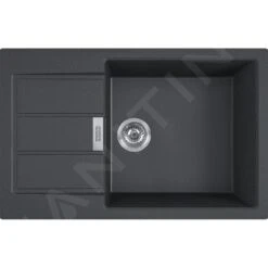 Franke Colonnes - Ensemble T87, évier En Tectonite S2D 611-78 XL Et Robinetterie SAMOA, Noir/chrome 143.0618.735 -Franke 7579aa0740822a0b96a17a52