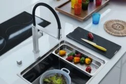 Franke Centinox - Mitigeur D&apos;évier FC 7873 Avec Bras Flexible, Noir/inox 115.0547.855 -Franke 850474bece9d796f2ab3391a