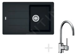 Franke Colonnes - Set De Cuisine G56, évier En Granit BFG 611-78, Onyx + Robinet FC 650, Chrome 114.0323.875