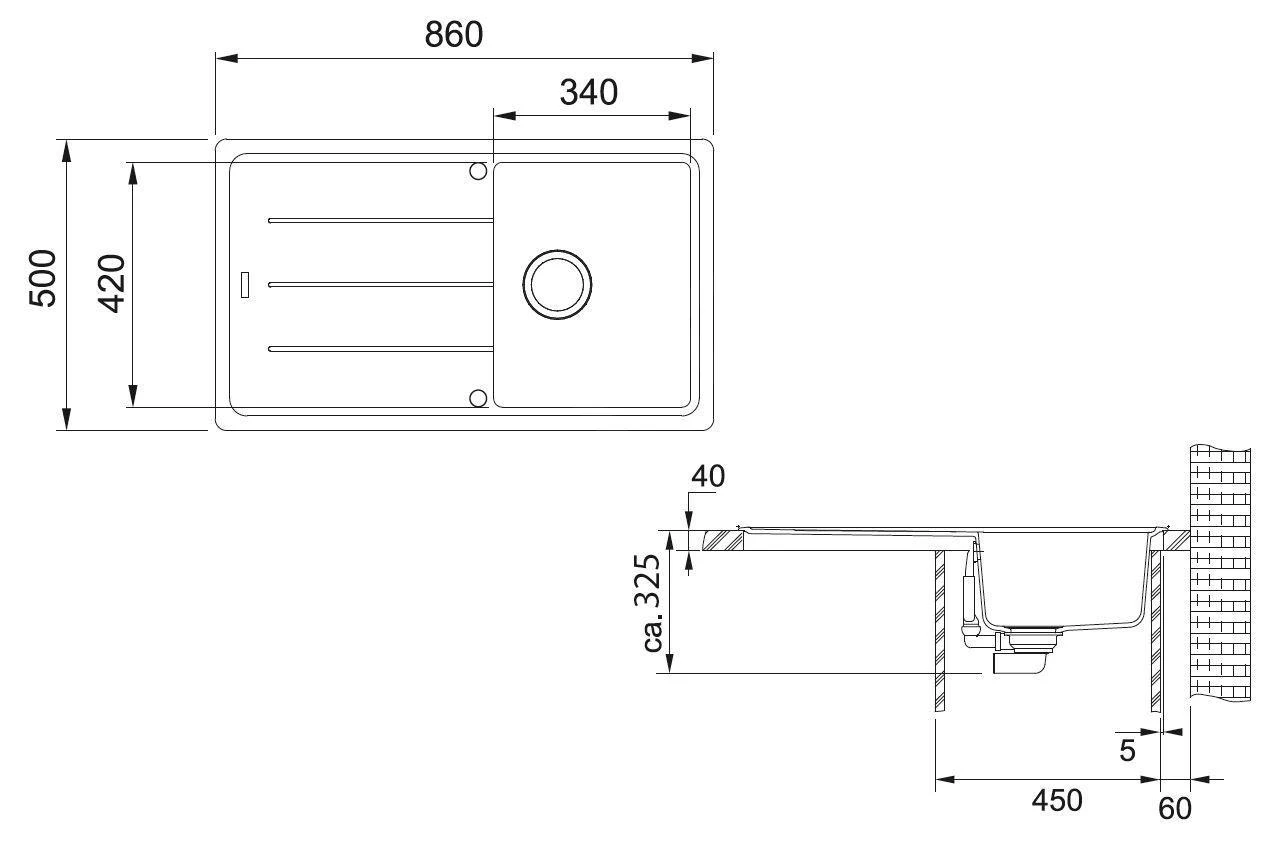 Franke Basis - Évier En Fragranit BFG 611-86, 860x500 Mm, Sable 114.0494.914 4 Franke Basis - Évier En Fragranit BFG 611-86, 860x500 Mm, Sable 114.0494.914 – Image 2