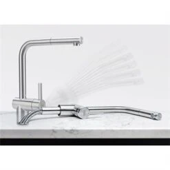 Franke Mitigeur Cuisine Atlas Néo Solution Fenêtre Douchette Escamotable Inox 444910 -Franke atlas neo solution fenetre 444910 mitigeur escamotable a douchette monojet extractible inox 2