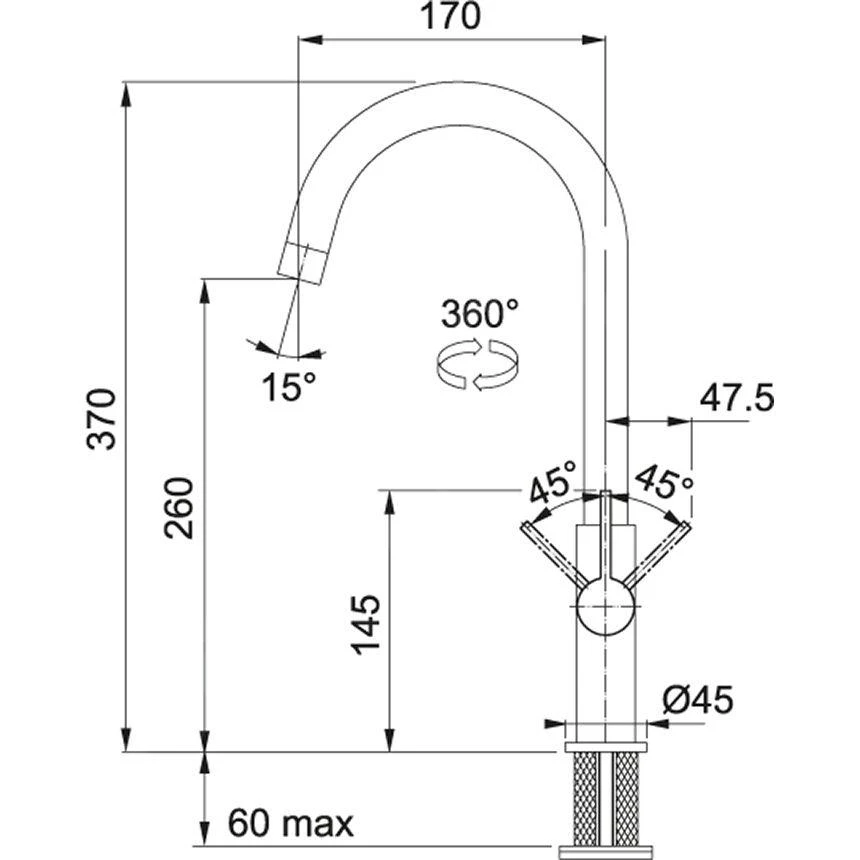 Franke Colonnes - Set G226, évier En Fragranit CNG 611-78 TL / 7 Et Mitigeur FP 0408.031, Onyx / Chrome 114.0650.821 5 Franke Colonnes - Set G226, évier En Fragranit CNG 611-78 TL / 7 Et Mitigeur FP 0408.031, Onyx / Chrome 114.0650.821 – Image 3