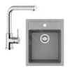 Franke Colonnes - Ensemble De Cuisine T51, évier En Tectonite SID 610-40 Et Mitigeur FN 0147.031, Gris / Chrome 114.0508.414