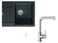 Franke Colonnes - Set De Cuisine G8, évier En Granit MRG 611-62, Onyx + Robinet FN 0147, Chrome 114.0253.073