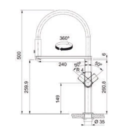 Franke Mitigeur Cuisine Centinox Plus Semi-Pro Inox 543484 3 Franke Mitigeur Cuisine Centinox Plus Semi-Pro Inox 543484