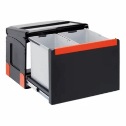 Franke Poubelle Sous évier Cube 50, 2 Bacs 18 + 14 Litres 038183