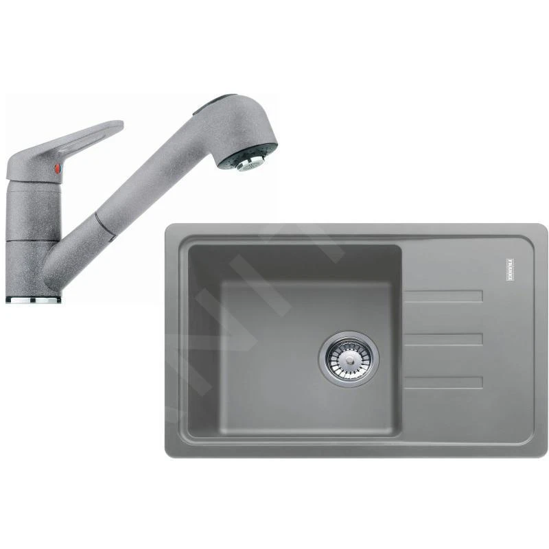 Franke Colonnes - Set De Cuisine G118, évier En Fragranit BSG 611-62 + Robinet FC 9547.084, Pierre Grise 114.0440.850 3 Franke Colonnes - Set De Cuisine G118, évier En Fragranit BSG 611-62 + Robinet FC 9547.084, Pierre Grise 114.0440.850