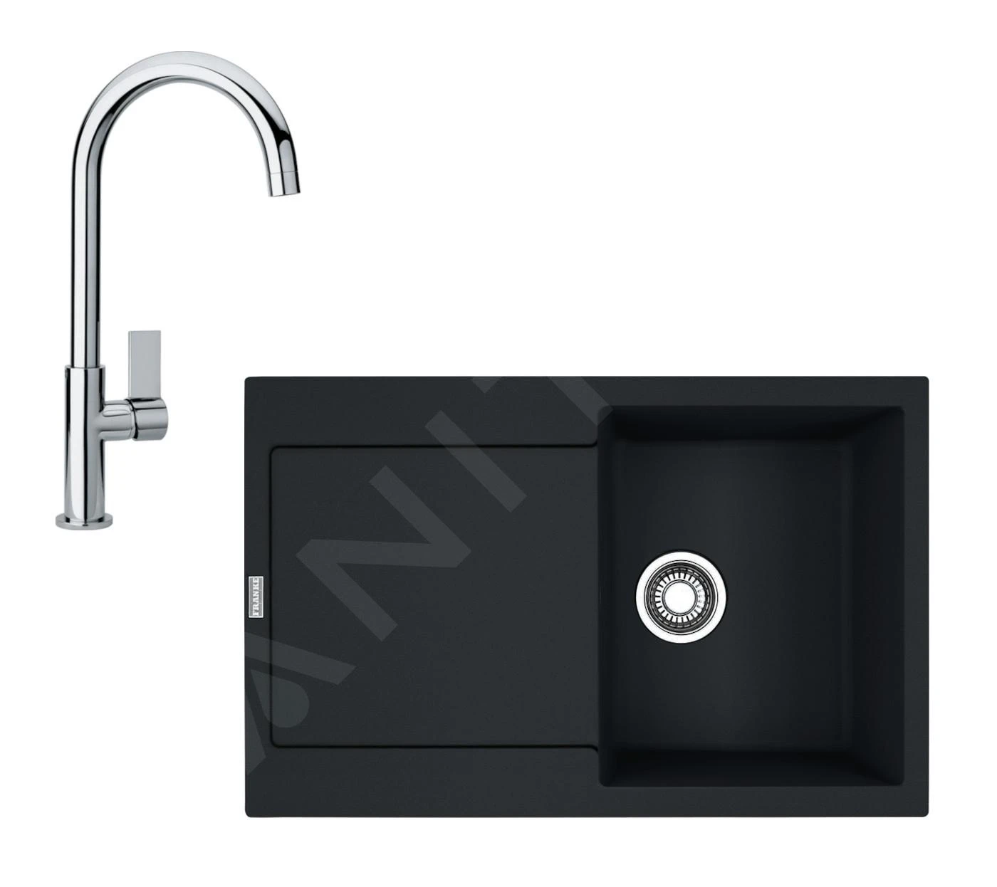 Franke Colonnes - Set G167, évier En Fragranit MRG 611 Et Mitigeur FP 0408.031, Noir Mat / Chrome 114.0650.570 3 Franke Colonnes - Set G167, évier En Fragranit MRG 611 Et Mitigeur FP 0408.031, Noir Mat / Chrome 114.0650.570