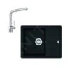 Franke Colonnes - Ensemble De Cuisine G95, évier En Fragranit BFG 611-62 Et Mitigeur Samoa, Noir Mat / Chrome 114.0675.660