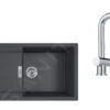 Franke Colonnes - Ensemble T76, évier En Tectonite S2D 611-100 Et Robinetterie SAMOA, Noir/chrome 143.0616.929 -Franke e1bcc43842e6807f43a8467e