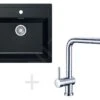 Franke Colonnes - Set De Cuisine T13, évier En Tectonite SID 610, Noir + Robinet Samoa, Chrome 114.0283.125