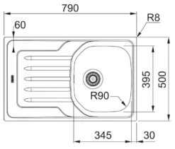 Franke Onda - Évier OLN 611-79, 790x500 Mm, Inox 101.0613.040 -Franke e51bb8e9a0234d4364ee3506 1