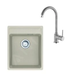 Franke Colonnes - Ensemble G241, évier En Fragranit MRG 610-37 RTL Et Mitigeur FP 9000.082, Sahara 114.0675.658