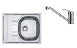 Franke Colonnes - Ensemble N72, évier Inox OLN 611-63 Et Robinetterie FB 250.031, Inox/chrome 101.0618.833