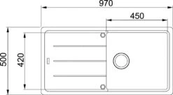 Franke Basis - Évier En Granite BFG 611, 970x500 Mm, Blanc Artic 114.0285.303 -Franke fdf42e4aa3c46b3a5eab588b 5
