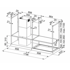 Franke Hotte Ilôt Mythos T-Shelf Noir Mat 180 Cm 216813 -Franke hotte ilot mythos t shelf noir mat 180 cm 216813 2
