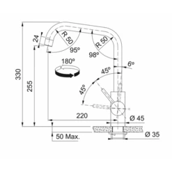 Franke Mitigeur Cuisine Kubus A Bec Inox 474702 -Franke kubus 474702 mitigeur a bec inox 3