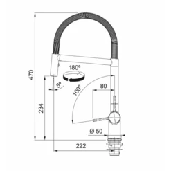 Franke Mitigeur Cuisine Active Semi Pro à Douchette Chrome 056624 -Franke mitigeur cuisine active semi pro a douchette chrome 056624 4