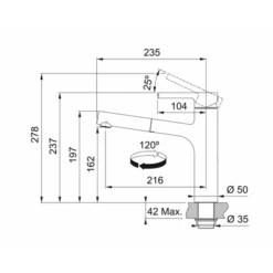 Franke -Franke mitigeur cuisine centro a douchette chrome 767019 1