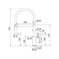 Franke Mitigeur Cuisine Lina Semi-Pro Chromé/noir Mat 901819 5 Franke Mitigeur Cuisine Lina Semi-Pro Chromé/noir Mat 901819 -Franke mitigeur cuisine lina semi pro noir mat 1
