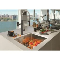 Franke Mitigeur Cuisine Vital Semi-pro PVD Noir Douchette Double Jets 866910 -Franke mitigeur cuisine vital semi pro chrome douchette double jets 11