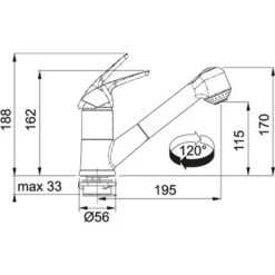 Franke Mitigeur Cuisine Novara Eco Chromé 624026 6 Franke Mitigeur Cuisine Novara Eco Chromé 624026 -Franke novara eco mitigeur a douchette double jet 624026 chrome 2 jets 1