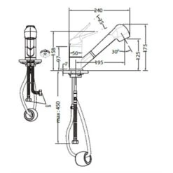 Franke -Franke novara plus douchette 826635 douchette extractible blanc artic 1