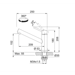 Franke Mitigeur Cuisine Orbit A Bec Inox 650557 -Franke orbit 650557 mitigeur a bec inox 2