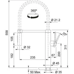 Franke Mitigeur Cuisine Pescara XL Semi-Pro Inox H 550 Mm 831998 12 Franke Mitigeur Cuisine Pescara XL Semi-Pro Inox H 550 Mm 831998 -Franke pescara semi pro 831998 xl chrome 2