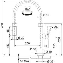 Franke Mitigeur Cuisine Pescara L Semi-Pro Inox H 420 Mm 832001 14 Franke Mitigeur Cuisine Pescara L Semi-Pro Inox H 420 Mm 832001 -Franke pescara semi pro 832001 l chrome 6