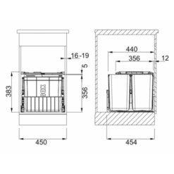Franke Poubelle Sous évier Sorter Duo 45, 2 Bacs 44 Litres 414031 7 Franke Poubelle Sous évier Sorter Duo 45, 2 Bacs 44 Litres 414031 -Franke sorter duo trio 45 414031 poubelle 45 litres 1