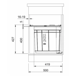 Franke Poubelle Sous évier Sorter Solo 450, 1 Bac 40 Litres 160142 -Franke sorter solo 160142 poubelle 450 1